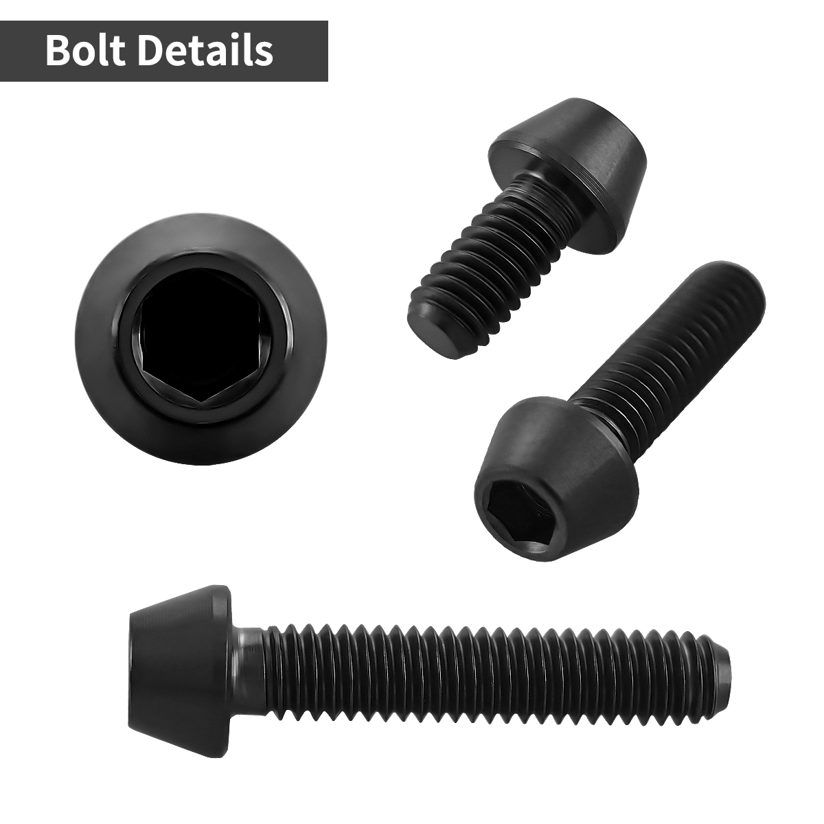 チタンボルト テーパーヘッド 六角穴付き キャップボルト M4×8mm